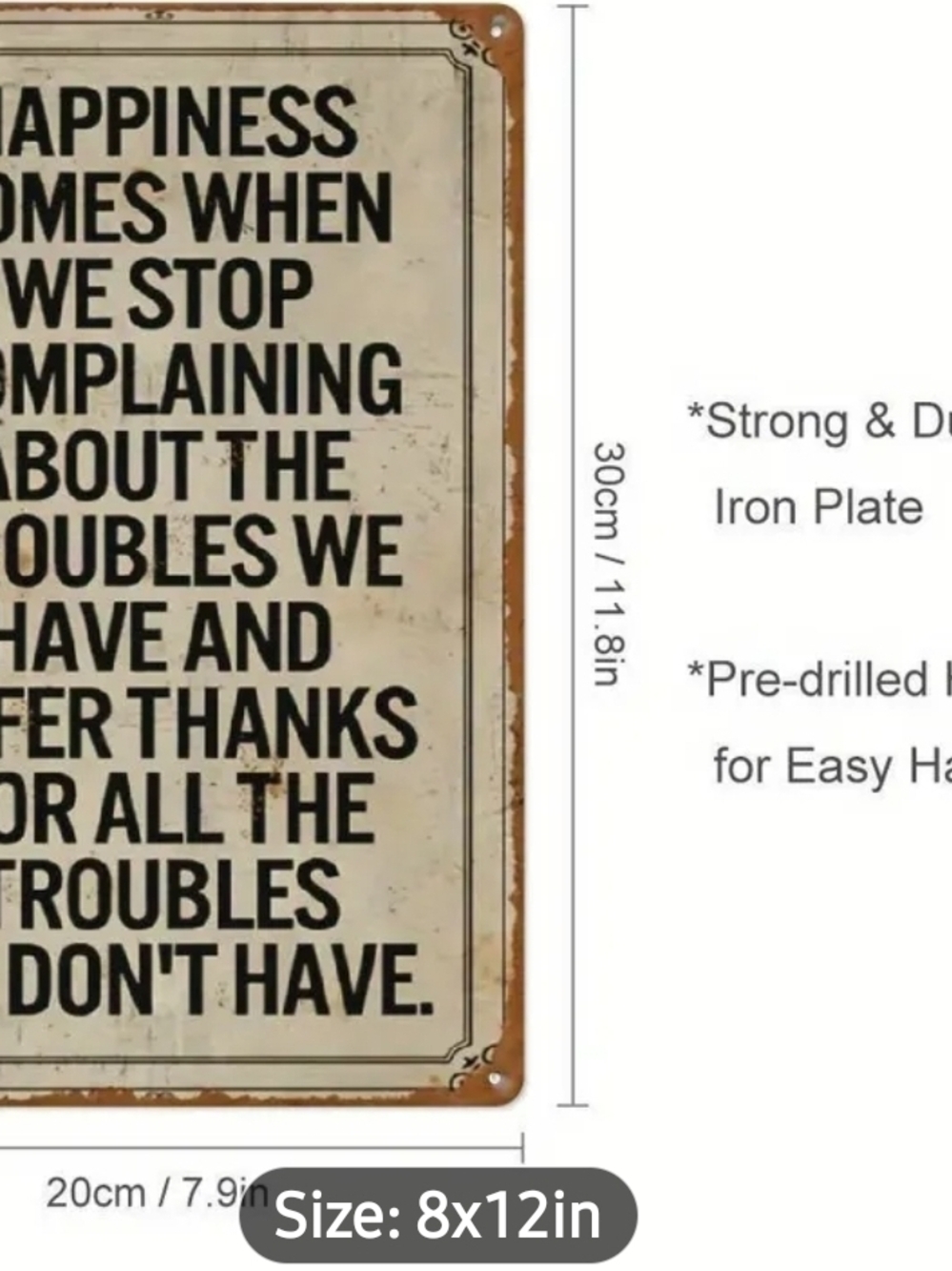 Wall deco inspirational Quote Stylo Vintage Nwt - Picture 3 of 6